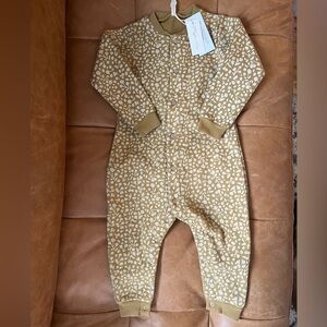 Rylee + Cru Mustard Patterned Kids One Piece Pajamas